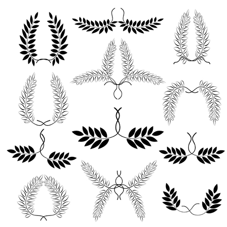 月桂樹の花輪のタトゥーを設定します ブラック ホワイト バック グラウンドに十二支をオーナメントします 勝利 平和と栄光のシンボル ベクトル のイラスト素材 ベクタ Image 月桂樹の花輪のタトゥーを設定します ブラック ホワイト バック グラウンドに十二支をオーナメントします 勝利 平和と栄光のシンボル ベクトル のイラスト素材 ベクタ Image