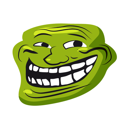 Internet Troll, meme, character face, internet folklore, social networking, forums, for stickers, banner, vector, illustration, banner, isolated