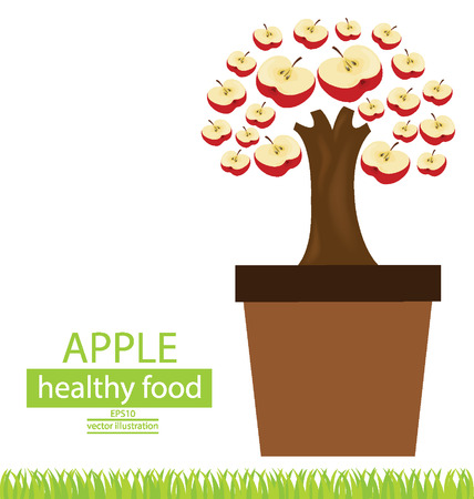 Jardiniere, apple tree vector illustration Stock Photo