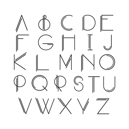 thin line style linear modern font typeface made in minimalistic modern font styles
