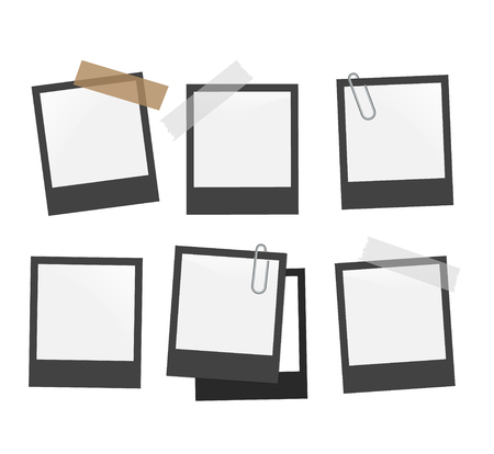 透過的なグリッドの写真フレーム テンプレート 分離のインスタント フォト フレームです のイラスト素材 ベクタ Image