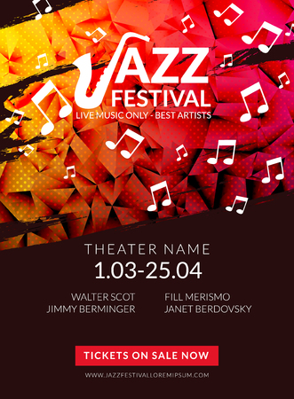 vector musical flyer jazz festival music poster background festival jazz flyer