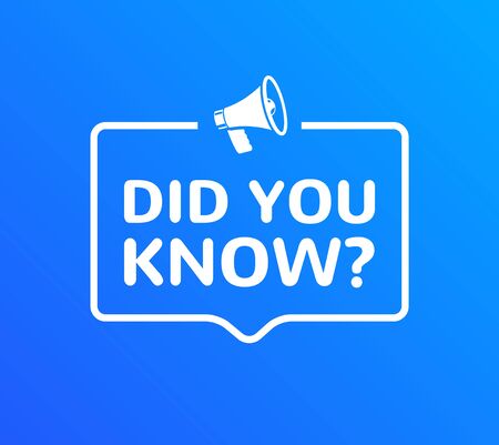Did you know text in speech bubble message. question banner or wisdom ask sign information.