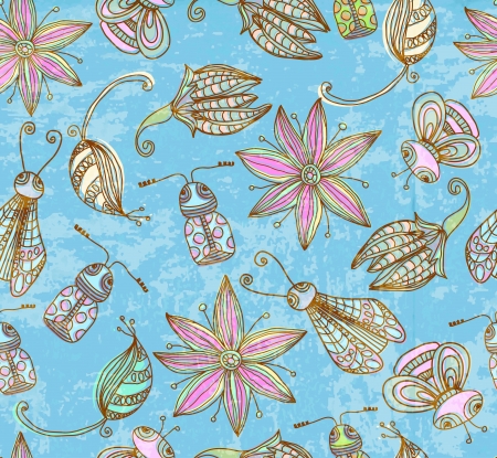 美しい蝶と花のシームレスなテクスチャ のイラスト素材 ベクタ Image 美しい蝶と花のシームレスなテクスチャ のイラスト素材 ベクタ Image