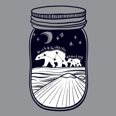 美しい瓶と北のクマ 月と星 エベレストを印刷します ベクトルの図 バーでカクテル イラストや塗り絵をタトゥーします のイラスト素材 ベクタ Image 美しい瓶と北のクマ 月と星 エベレストを印刷します ベクトルの図 バーでカクテル イラストや塗り絵をタトゥーします のイラスト素材 ベクタ Image