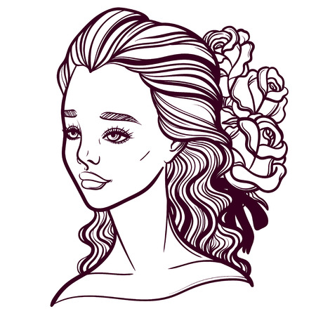 ハートの女王とベクトル イラスト 薔薇と王冠を持つ少女 のイラスト素材 ベクタ Image ハートの女王とベクトル イラスト 薔薇と王冠を持つ少女 のイラスト素材 ベクタ Image