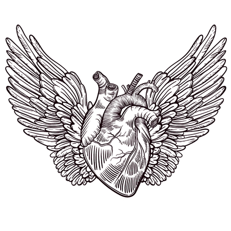 天使の羽とハートのライン アート イラスト 聖バレンタインの日にプリントのヴィンテージ タトゥー 流行に敏感なデザインの T シャツ ビンテージ スタイル ポスターのスケッチします 子供と大人のための塗り絵 のイラスト素材 ベクタ Image 天使の羽とハートのライン アート イラスト 聖バレンタインの日にプリントのヴィンテージ タトゥー 流行に敏感なデザインの T シャツ ビンテージ スタイル ポスターのスケッチします 子供と大人のための塗り絵 のイラスト素材 ベクタ Image
