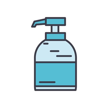 antibactrial gel bottle icon over white background, flat style, vector illustration - 144894749