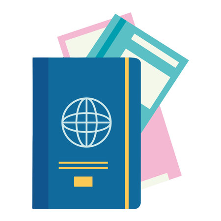 Passport with travel tickets