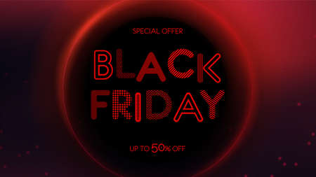 Black friday, sale, discounts. advertising banner for web and printing, social networks and stores. Vector Illustration