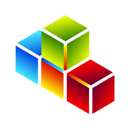 3d isometric cube (s) as construction, construct, building, technology, architecture and development icon, symbol . stock vector illustration, clip-art graphics