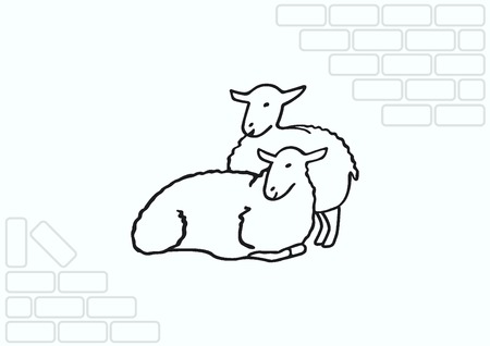 羊のベクター イラストです 羊の群れ 羊のロゴ のイラスト素材 ベクタ Image