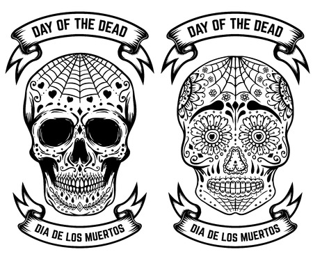 day of the dead dia de los muertos set of the sugar skulls