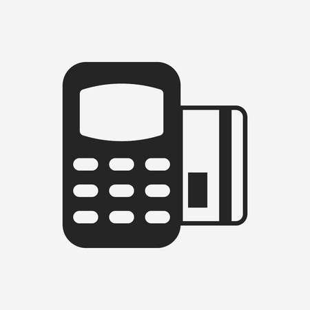 black pos terminal with credit card clip art preview