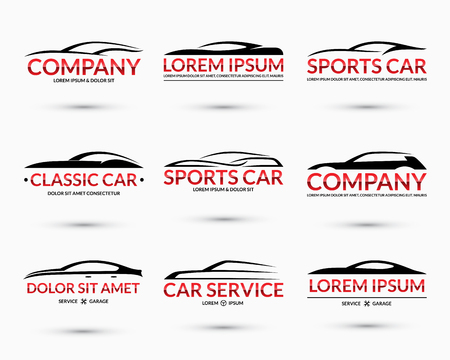 set of modern car logo design templates abstract car silhouettes