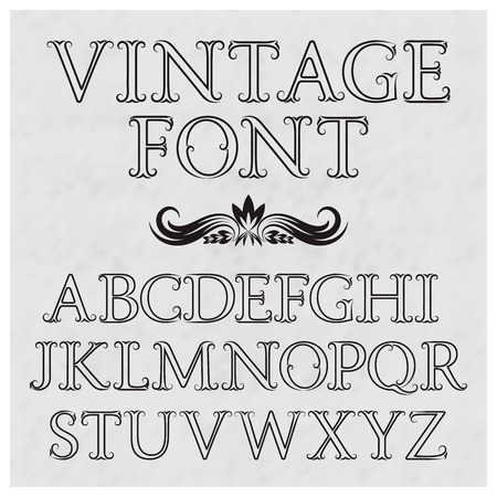 vintage letters with flourishes vintage font in baroque style