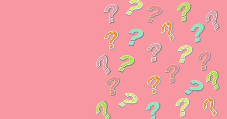 digital composite of colorful funky question marks stock photo