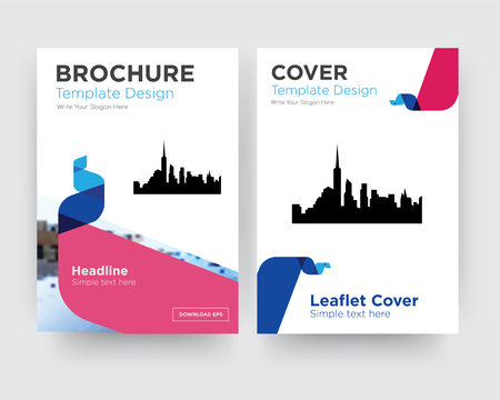 nyc brochure flyer design template with abstract photo background