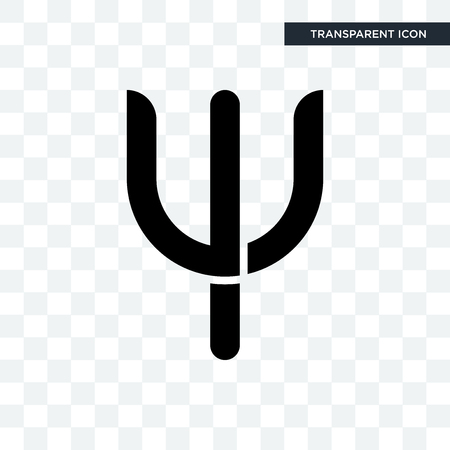 Psi vector icon isolated on transparent background, psi logo concept