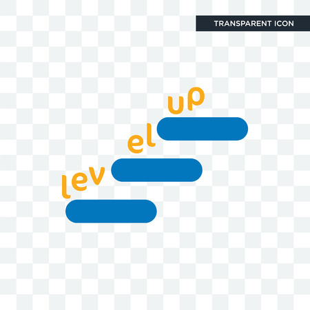 Level up vector icon isolated on transparent background level up logo concept