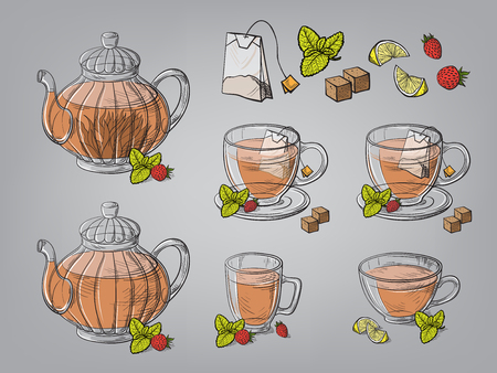 茶葉や急須手描きベクトル イラストのコレクションです のイラスト素材 ベクタ Image 茶葉や急須手描きベクトル イラストのコレクションです のイラスト素材 ベクタ Image