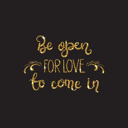 liefde tekst. romantische belettering met glitter. golden tekst met