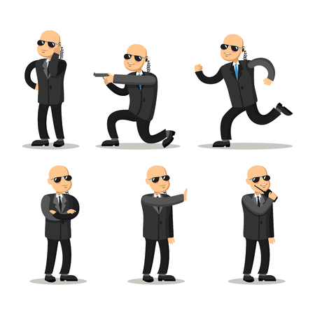 cartoon professional safeguard man security guard vector character