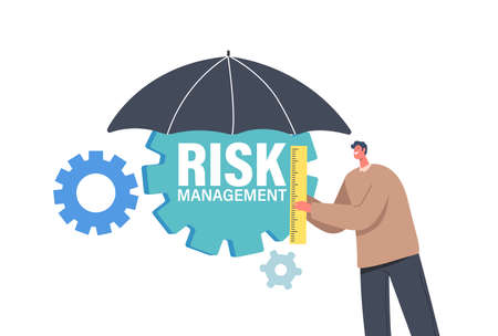 risk management concept with umbrella and man clip art preview