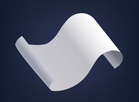 Falling white paper sheet tumble through the air its edges sharp and corners curved a lively swirl realistic 3d