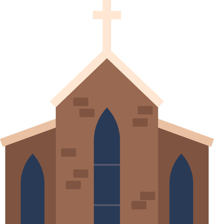 brown church building with cross clip art preview