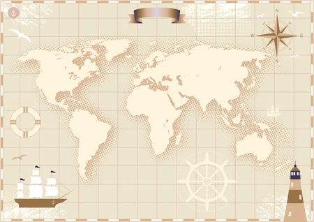 国の境界とベクトル アンティーク世界地図 ビンテージのアンティーク世界地図 グランジのアメリカおよびヨーロッパのイラストのイラスト素材 ベクタ Image 87287650