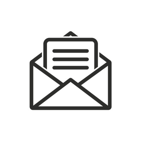 Mail vector icon black illustration isolated on white background for graphic and web design