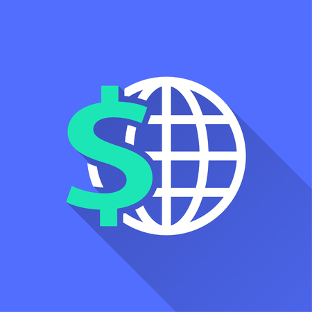 Vector investments money illustration isolated on blue