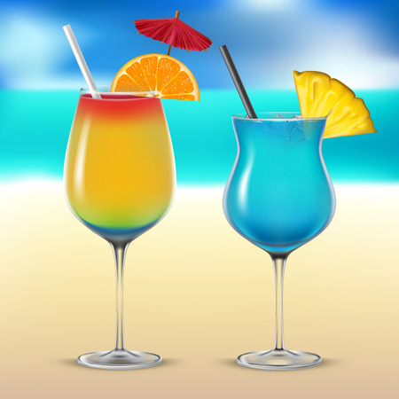 海背景に透過ベクター カクテル グラスを設定します のイラスト素材 ベクタ Image 68