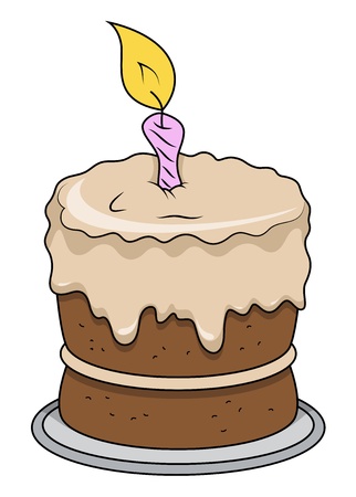 かわいい漫画の誕生日ケーキ ベクトル イラスト のイラスト素材 ベクタ Image