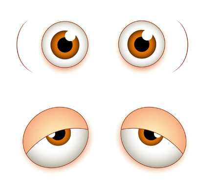眠そうな目の疲れのイラスト素材 ベクタ Image