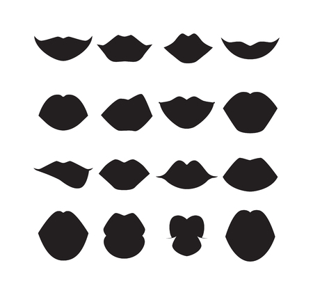 口の形のすべての種類 女性の唇を設定します のイラスト素材 ベクタ Image