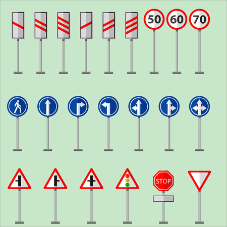 road signs and symbols traffic signs graphic elements isolated