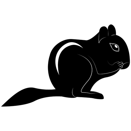 Vector image of chipmunk silhouette Vector Illustration