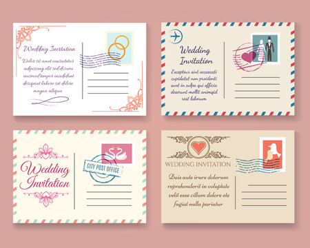 wedding invitation postcard templates