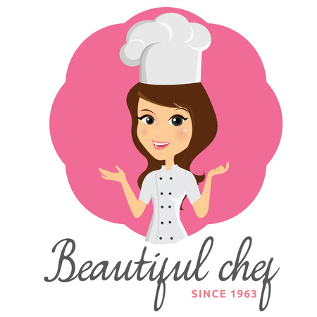 beautiful chef - chef logo Illustration