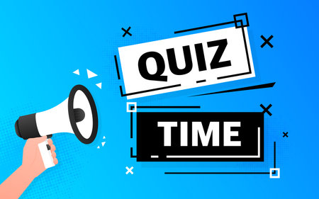 Quiz Time Banner with Colorful Confetti. Stock Vector