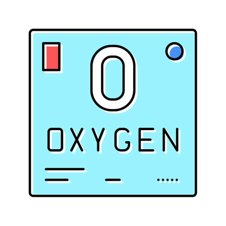 Chemical element oxygen 02 color icon vector illustration Фото со стока