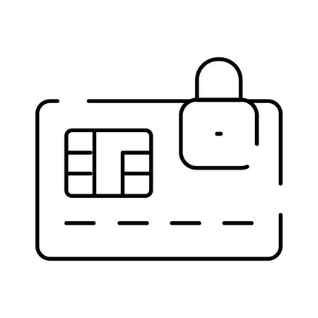 black sim card with padlock security clip art preview