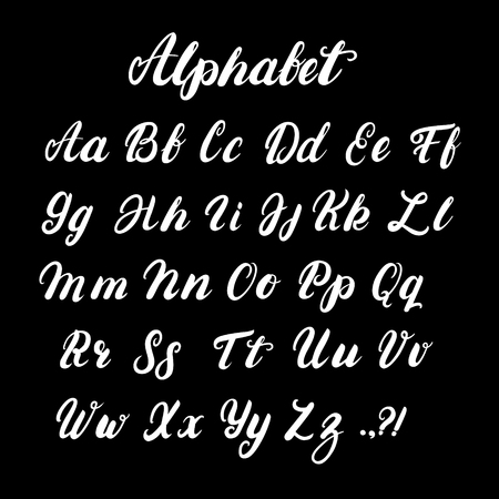 手書きのアルファベットの大文字と小文字の書道 モダンなレタリングを磨いた 白い背景の分離された黒い文字 ベクトルの図 のイラスト素材 ベクタ Image 手書きのアルファベットの大文字と小文字の書道 モダンなレタリングを磨いた 白い背景の分離された黒い文字 ベクトルの図 のイラスト素材 ベクタ Image