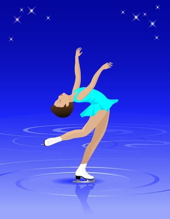 氷の上で優雅な女子フィギュアスケーターのベクトル イラスト のイラスト素材 ベクタ Image 氷の上で優雅な女子フィギュアスケーターのベクトル イラスト のイラスト素材 ベクタ Image