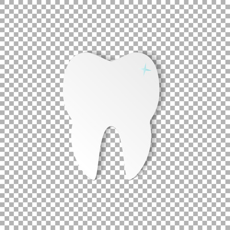 tooth dental on transparent background in modern flat style tooth template