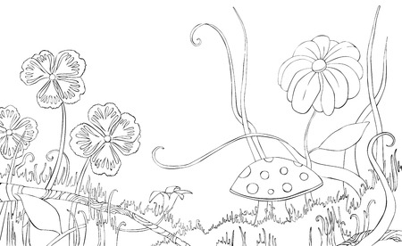 Nice Doodle Floral Pattern In Black And White Page For Coloring