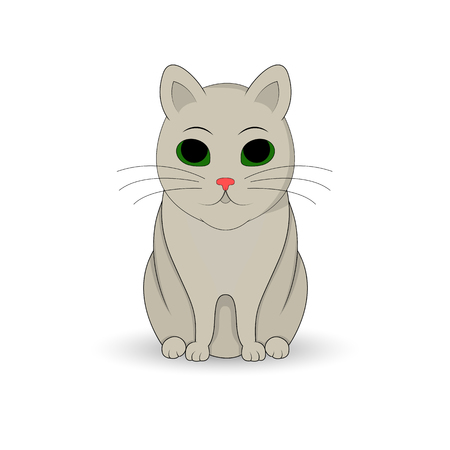 猫セット 白猫 灰色の猫 オレンジ色の猫 茶色の猫のかわいい猫フラット アイコン ベクトル イラスト漫画のイラスト素材 ベクタ Image