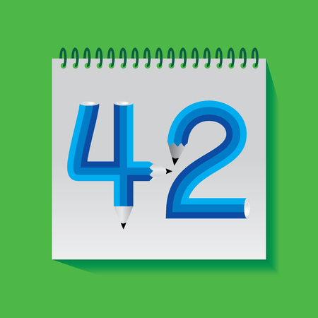 42 numeric number created with pencil